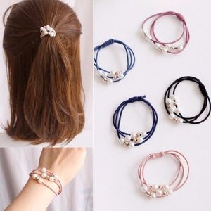 NEW Pearl & Bead Elastic Hair Ties